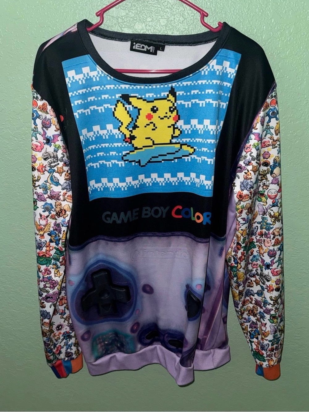 Unisex Pokemon Game Boy Color Graphic Pullover - Size Large